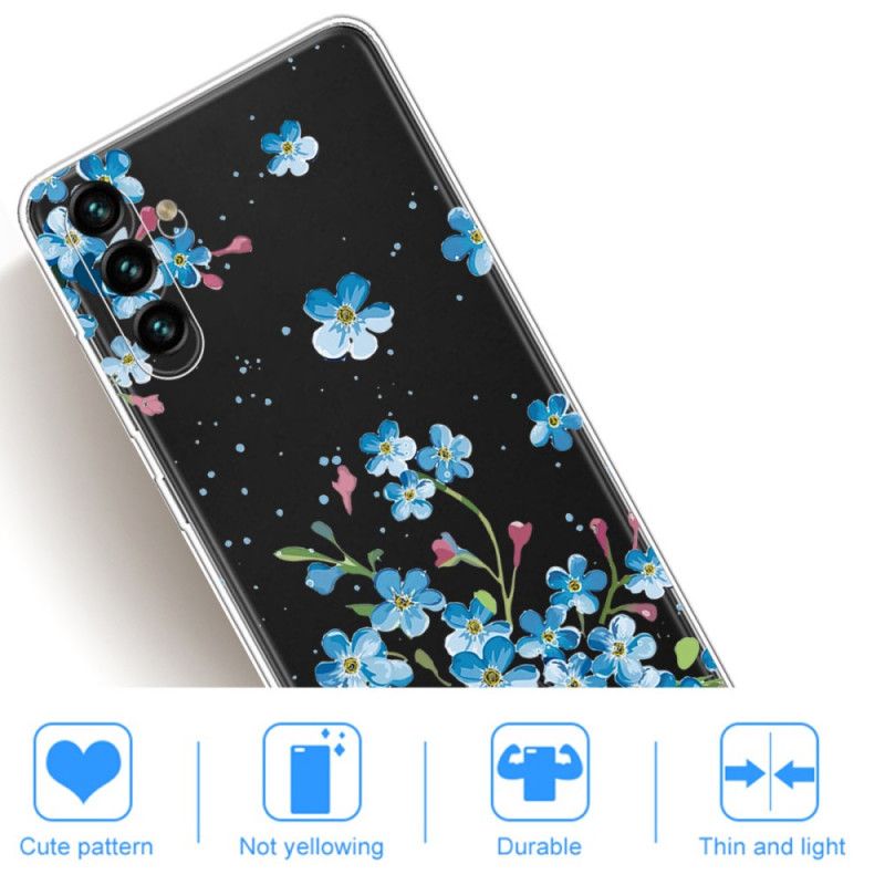 Hoesje Samsung Galaxy A13 5g Blauwe Bloemen