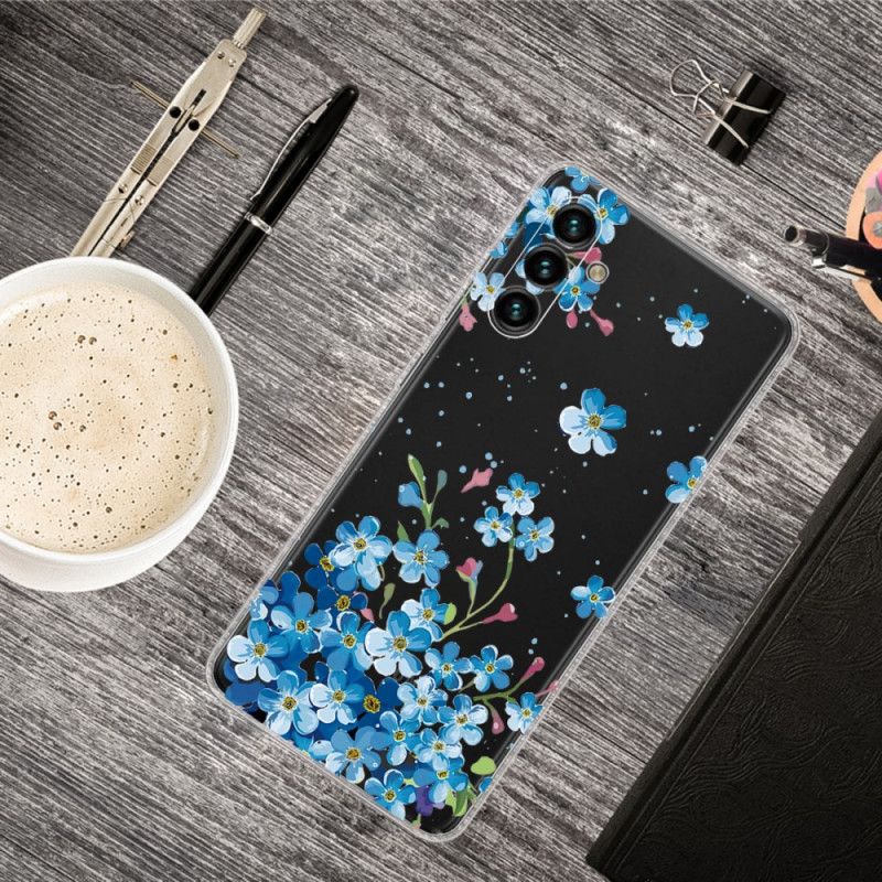 Hoesje Samsung Galaxy A13 5g Blauwe Bloemen