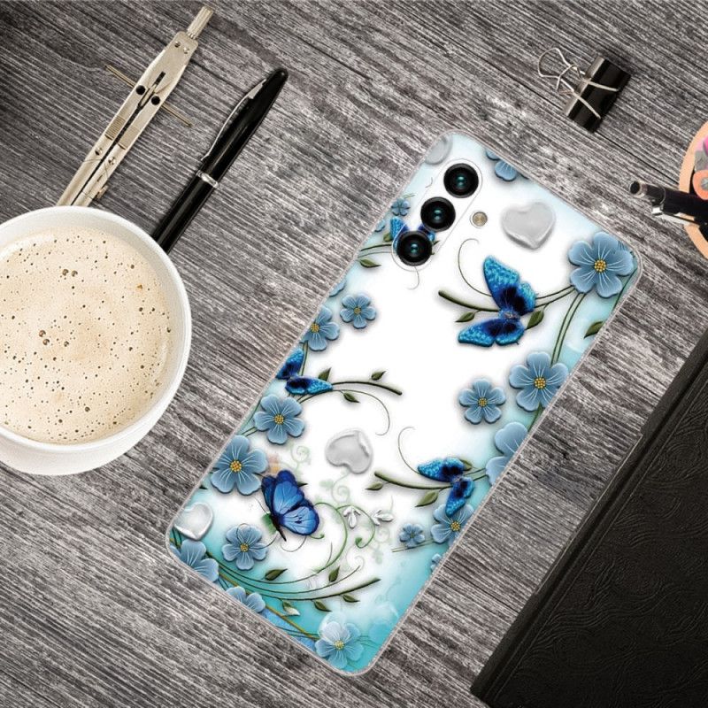 Hoesje Samsung Galaxy A13 5g Retro Vlinders En Bloemen