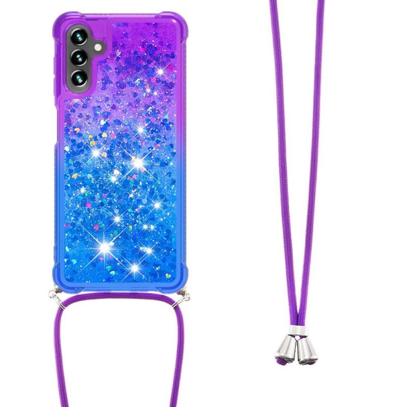 Hoesje Samsung Galaxy A13 5g Siliconen Glitter En Koord