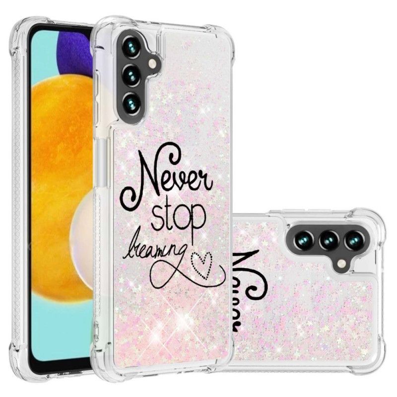 Hoesje Samsung Galaxy A13 5g Stop Nooit Met Dromen Glitter