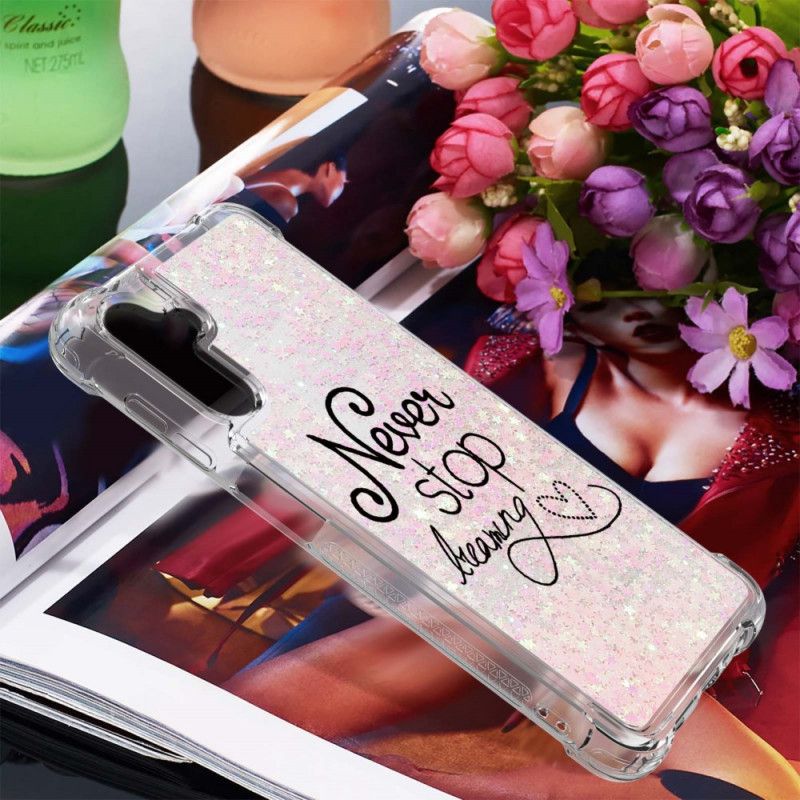 Hoesje Samsung Galaxy A13 5g Stop Nooit Met Dromen Glitter