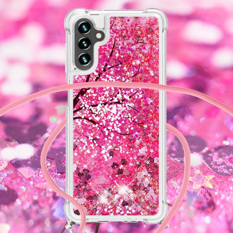 Hoesje Voor Samsung Galaxy A13 5g Glitterboom Met Snoer