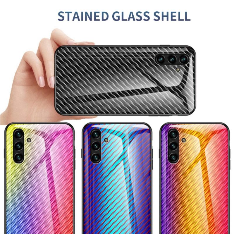 Hoesje Voor Samsung Galaxy A13 5g Koolstofvezel Gehard Glas