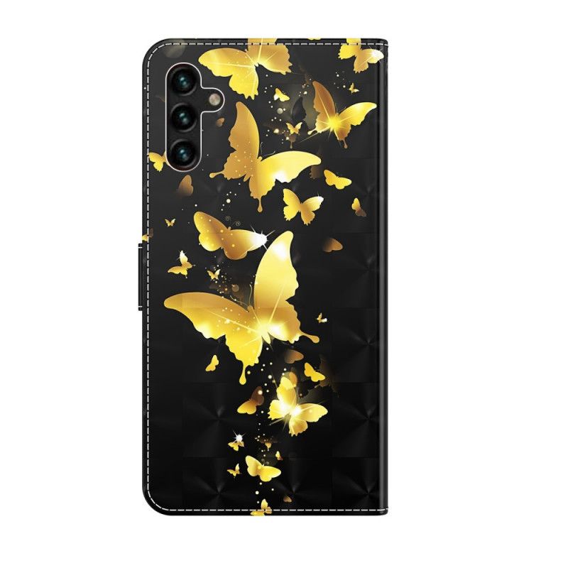 Leren Hoesje Samsung Galaxy A13 5g Gele Vlinders Bescherming Hoesje