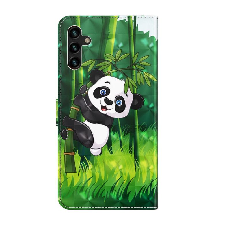 Leren Hoesje Samsung Galaxy A13 5g Panda En Bamboe