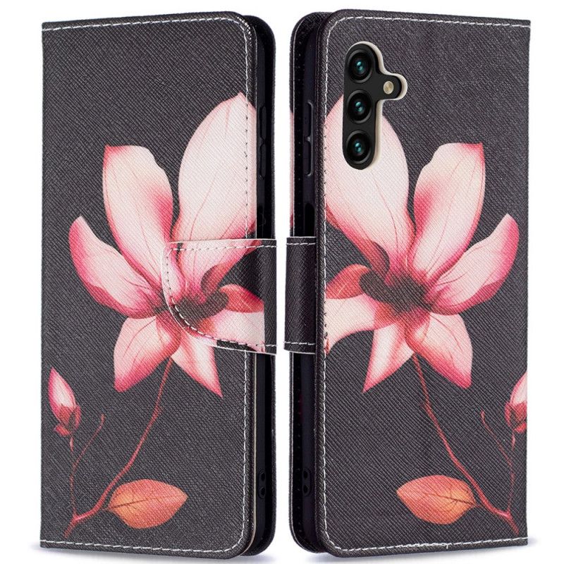 Leren Hoesje Samsung Galaxy A13 5g Roze Bloem Bescherming Hoesje