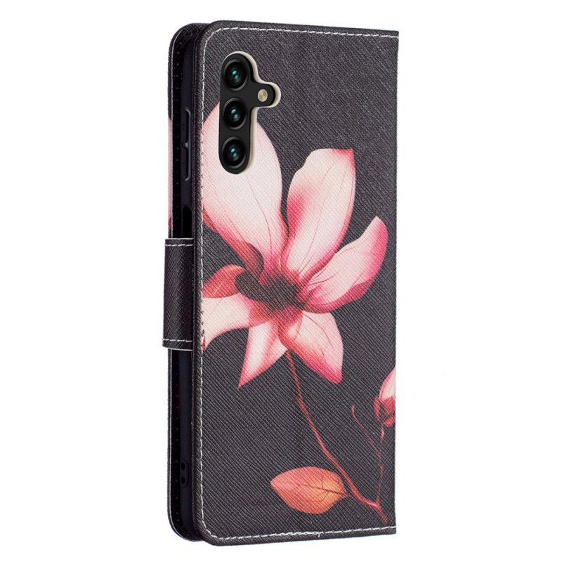 Leren Hoesje Samsung Galaxy A13 5g Roze Bloem Bescherming Hoesje