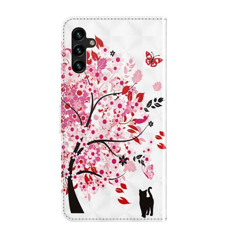 Leren Hoesje Samsung Galaxy A13 5g Roze Boom Bescherming Hoesje