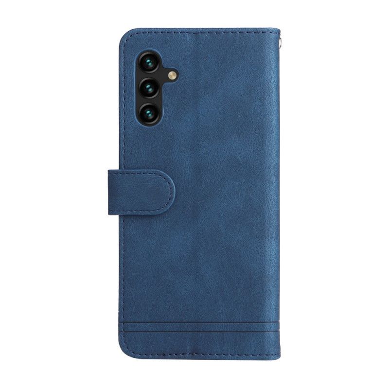 Leren Hoesje Voor Samsung Galaxy A13 5g Imitatie Lederen Klinknagel En Riem