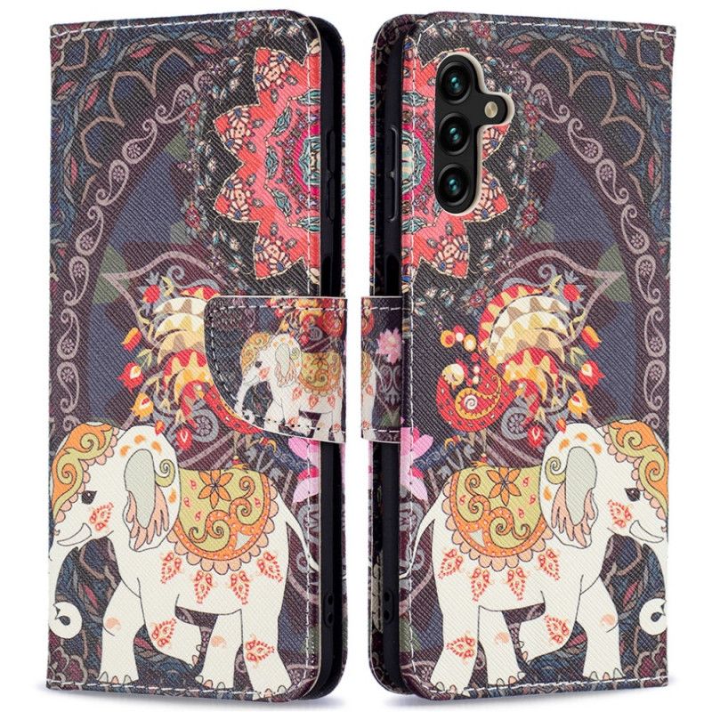 Leren Hoesje Voor Samsung Galaxy A13 5g Indische Olifant