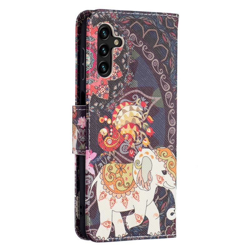 Leren Hoesje Voor Samsung Galaxy A13 5g Indische Olifant