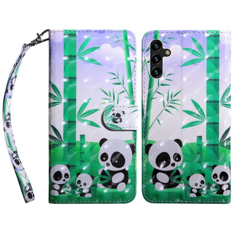 Leren Hoesje Voor Samsung Galaxy A13 5g Panda-familie