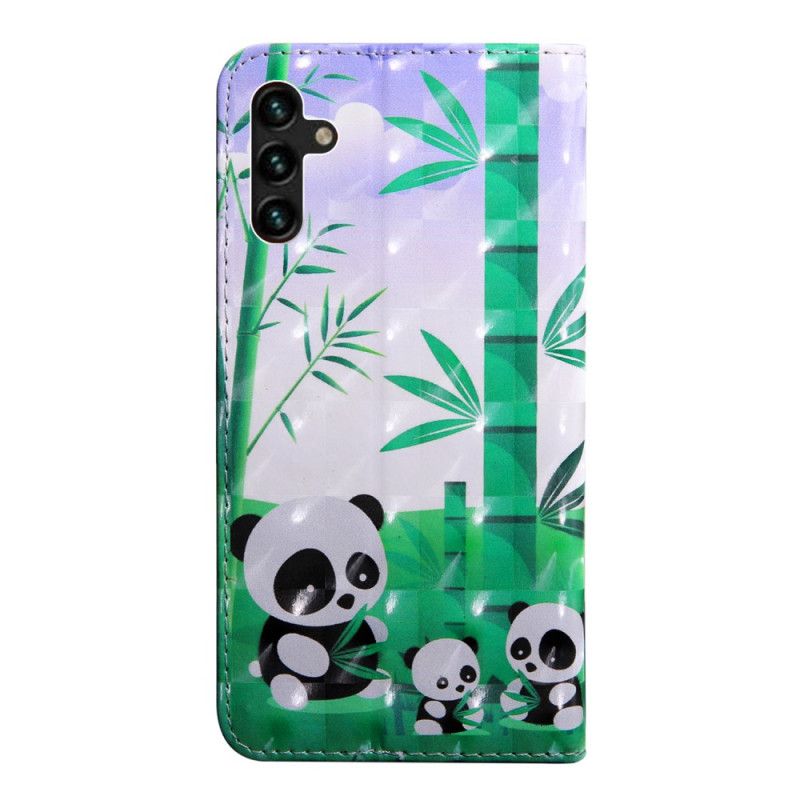 Leren Hoesje Voor Samsung Galaxy A13 5g Panda-familie