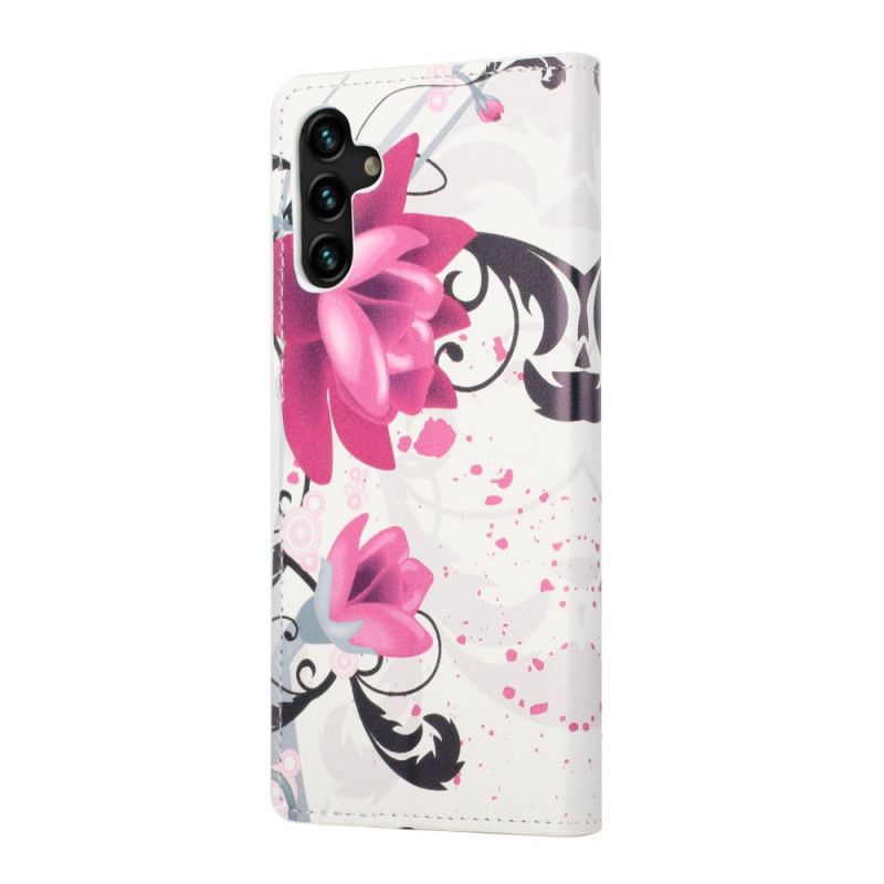 Leren Hoesje Voor Samsung Galaxy A13 5g Tropische Bloemen