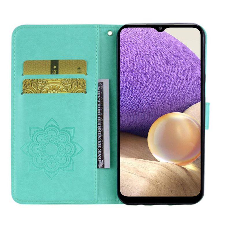 Leren Hoesje Voor Samsung Galaxy A13 5g Uil Mandala En Charm