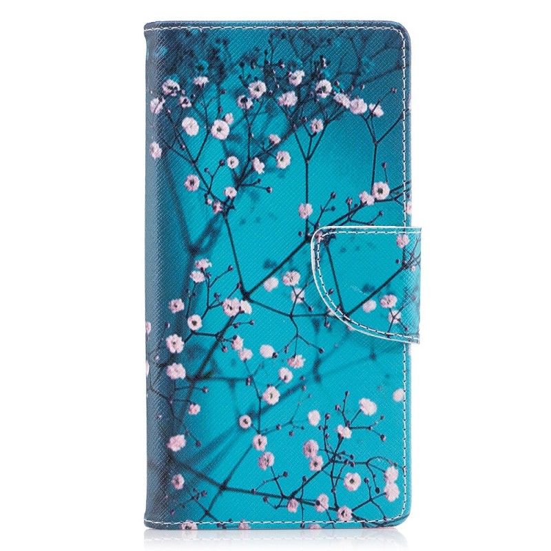 Flip Case Leren Sony Xperia XZ1 Bloeiende Boom