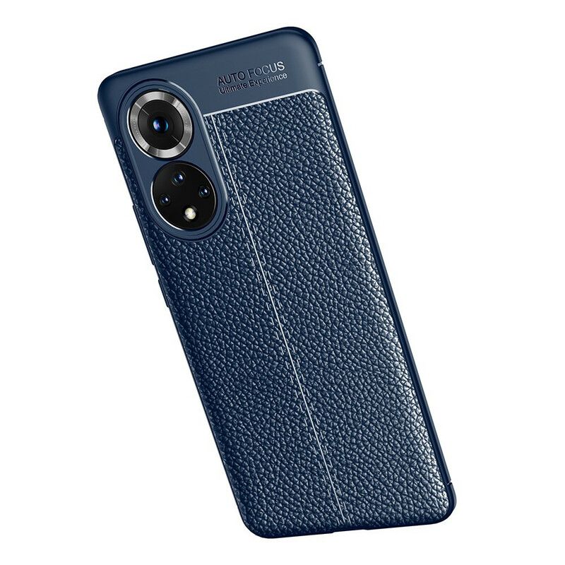 Case Hoesje Huawei Nova 9 / Honor 50 Telefoonhoesje Dubbellijnig Litchi-leereffect