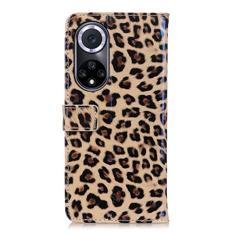 Leren Hoesje Voor Huawei Nova 9 / Honor 50 Eenvoudige Leopard