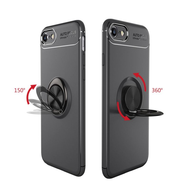 Case Hoesje iPhone 6 / 6S Rood Zwart Telefoonhoesje Magnetische Roterende Ring