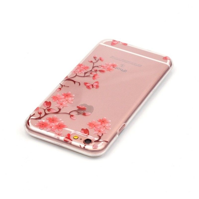 Cover Hoesje iPhone 6 / 6S Telefoonhoesje Transparant Bloeiende Boom