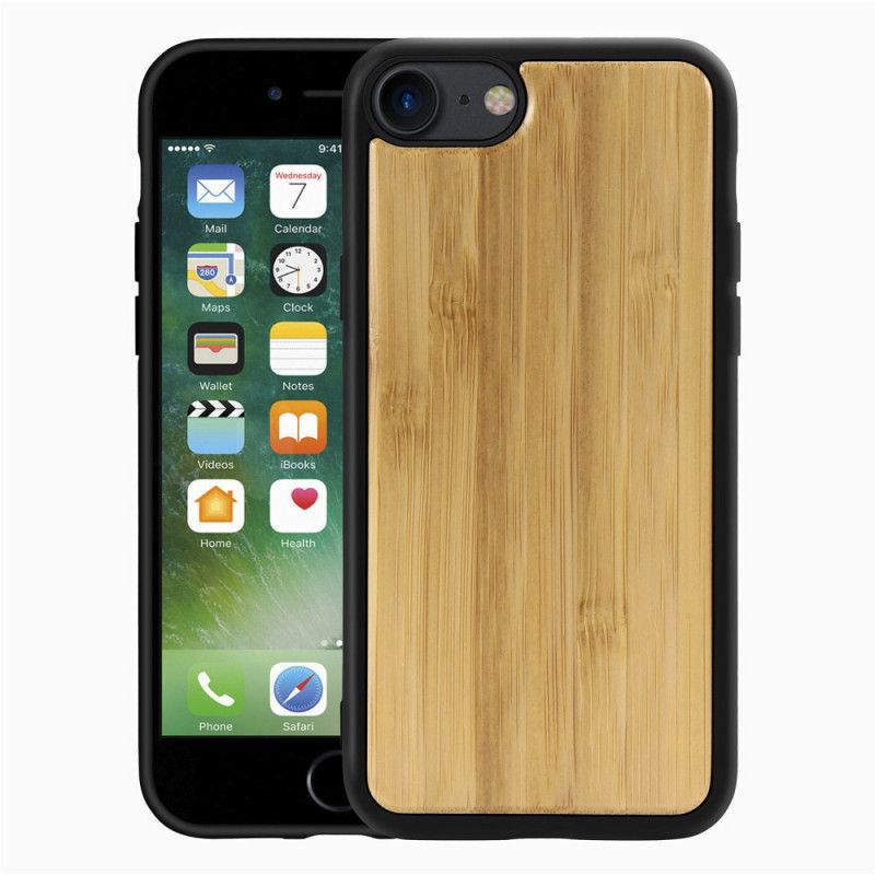 Hoesje iPhone 6 / 6S Hout - Donkerbruin Beige Houtstijl