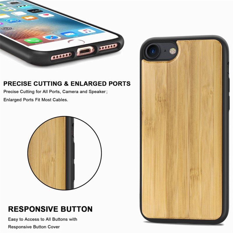 Hoesje iPhone 6 / 6S Hout - Donkerbruin Beige Houtstijl