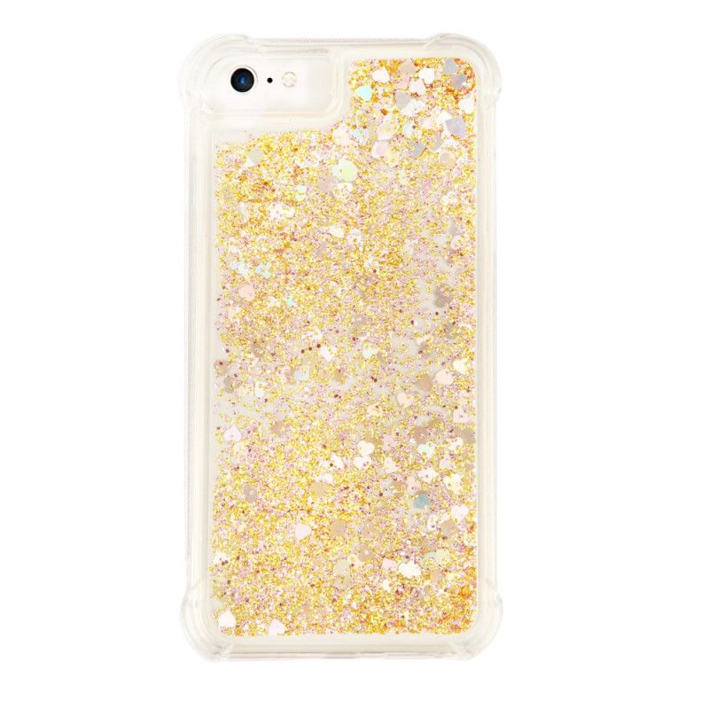 Hoesje iPhone 6 / 6S Lichtblauw Roze Wens Glitter