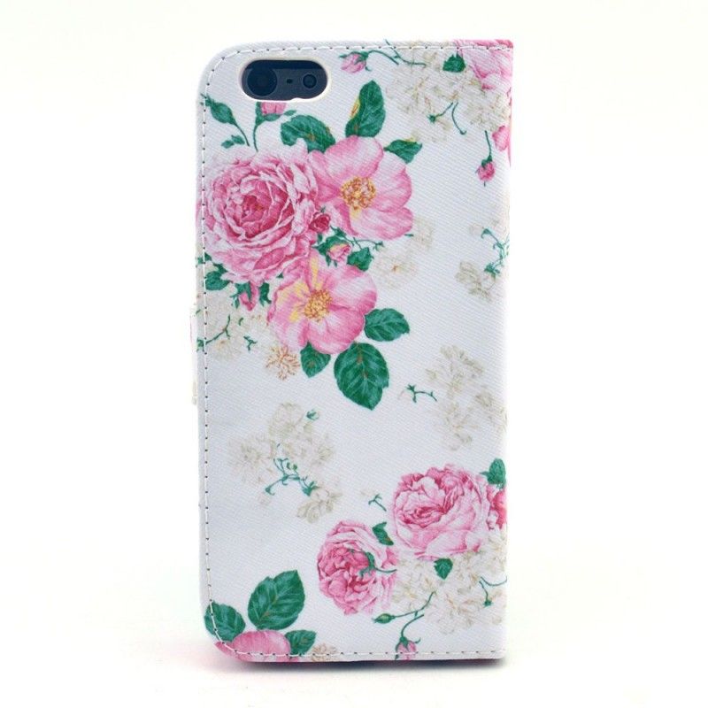 Leren Hoesje iPhone 6 / 6S Vrijheidsbloemen