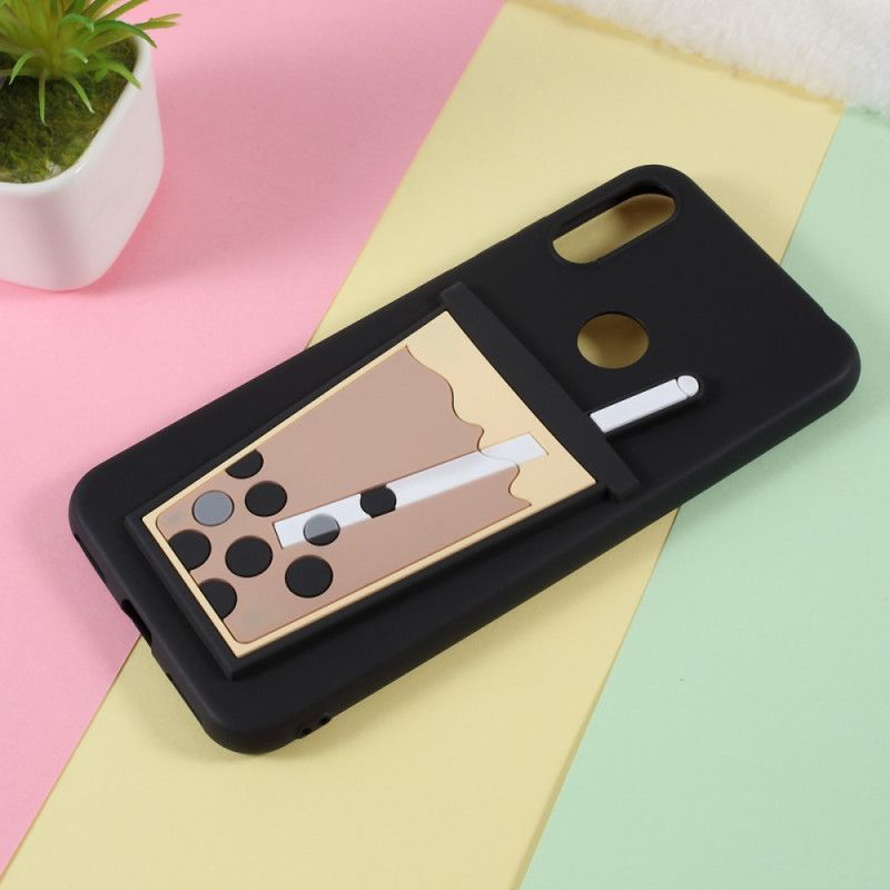 Hoesje Huawei Y6 2019 Wit Zwart 3D Bubble Tea