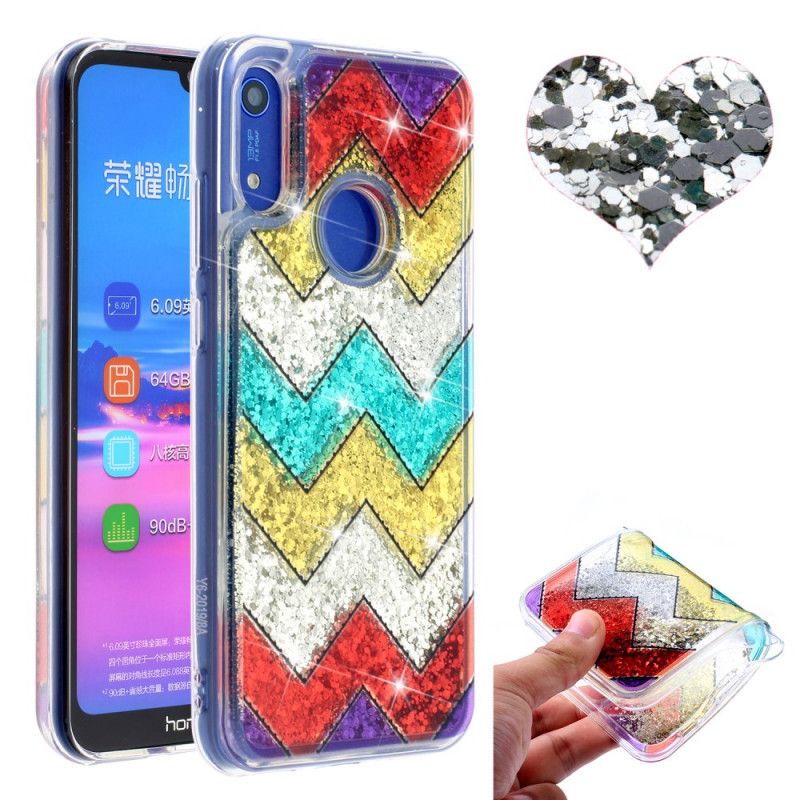 Hoesje Huawei Y6 2019 Zigzag Pailletten