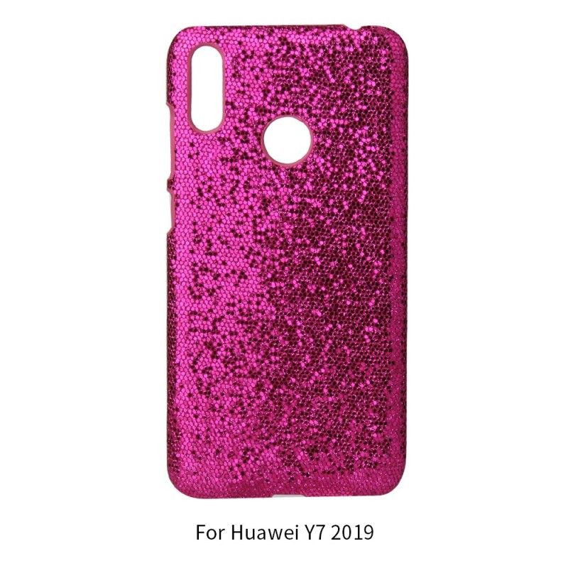 Hoesje voor Huawei Y6 2019 Magenta Zwart Pailletten