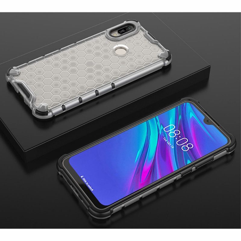 Hoesje voor Huawei Y6 2019 Wit Zwart Honingraatstijl