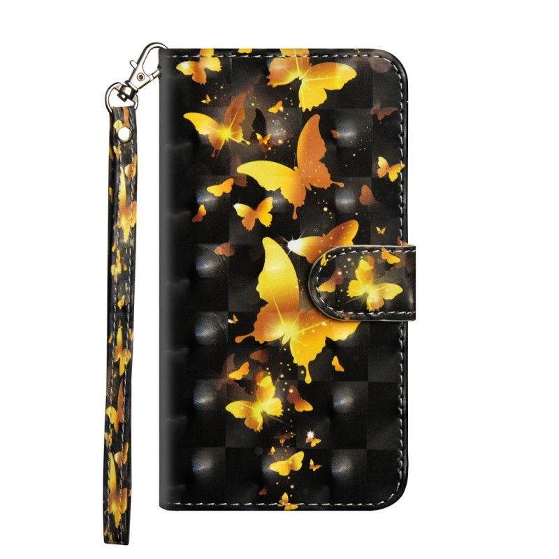 Leren Hoesje Huawei Y6 2019 Gele Vlinders