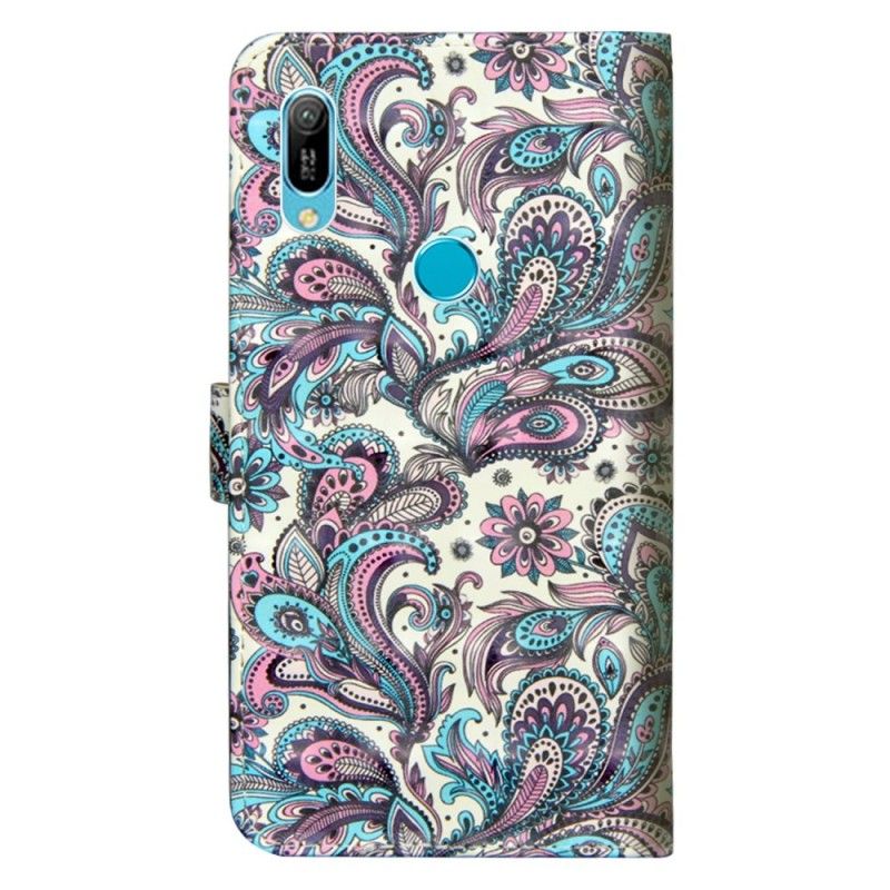 Leren Hoesje Huawei Y6 2019 Telefoonhoesje Bloemen Met Een Patroon