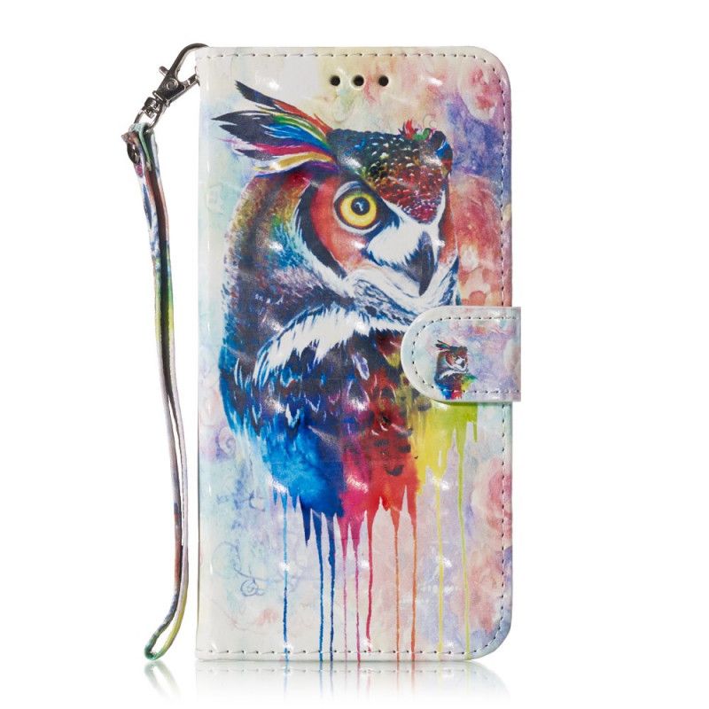 Leren Hoesje Huawei Y6 2019 Telefoonhoesje Druipende Uil