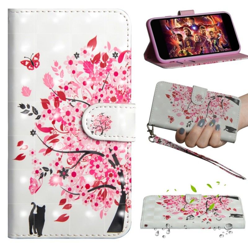 Leren Hoesje voor Huawei Y6 2019 Roze Boom