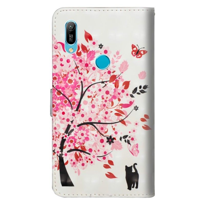 Leren Hoesje voor Huawei Y6 2019 Roze Boom