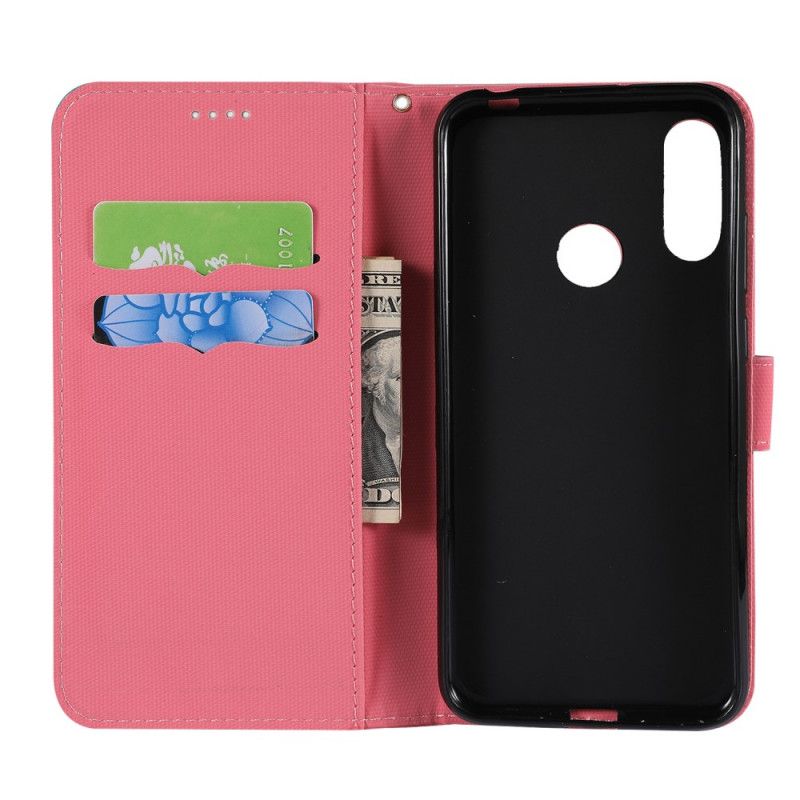 Leren Hoesje voor Huawei Y6 2019 Roze Grijs Chique Stijl