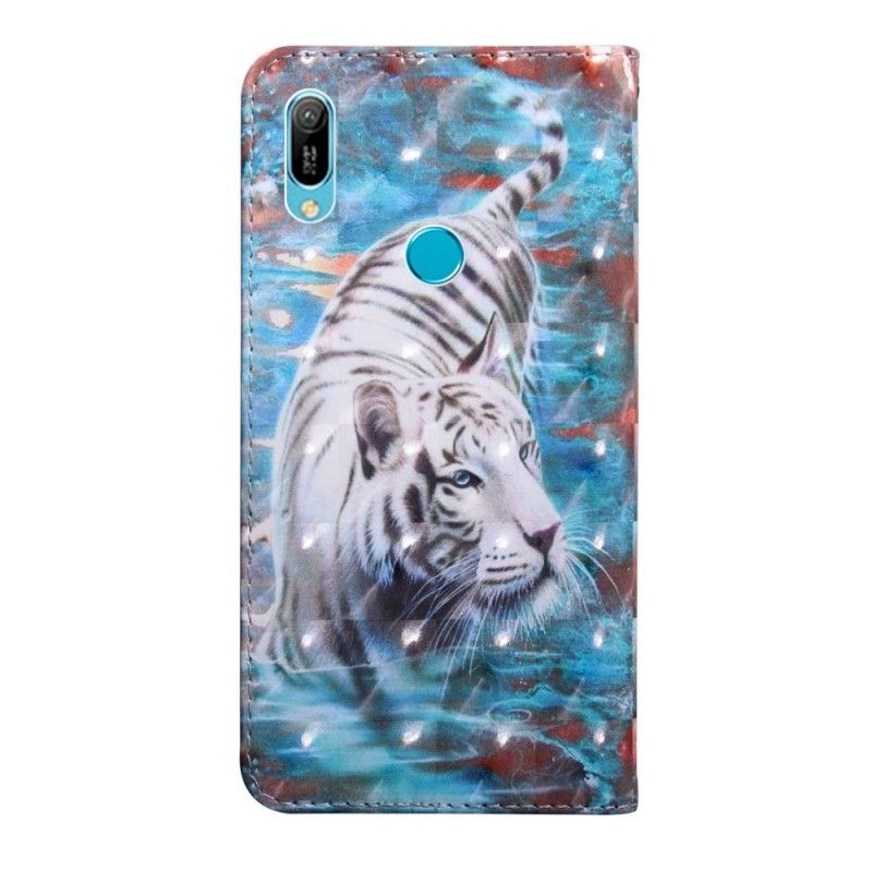 Leren Hoesje voor Huawei Y6 2019 Tijger In Het Water