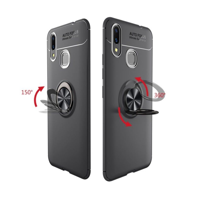 Case Hoesje Huawei P Smart Plus Rood Zwart Telefoonhoesje Roterende Ring