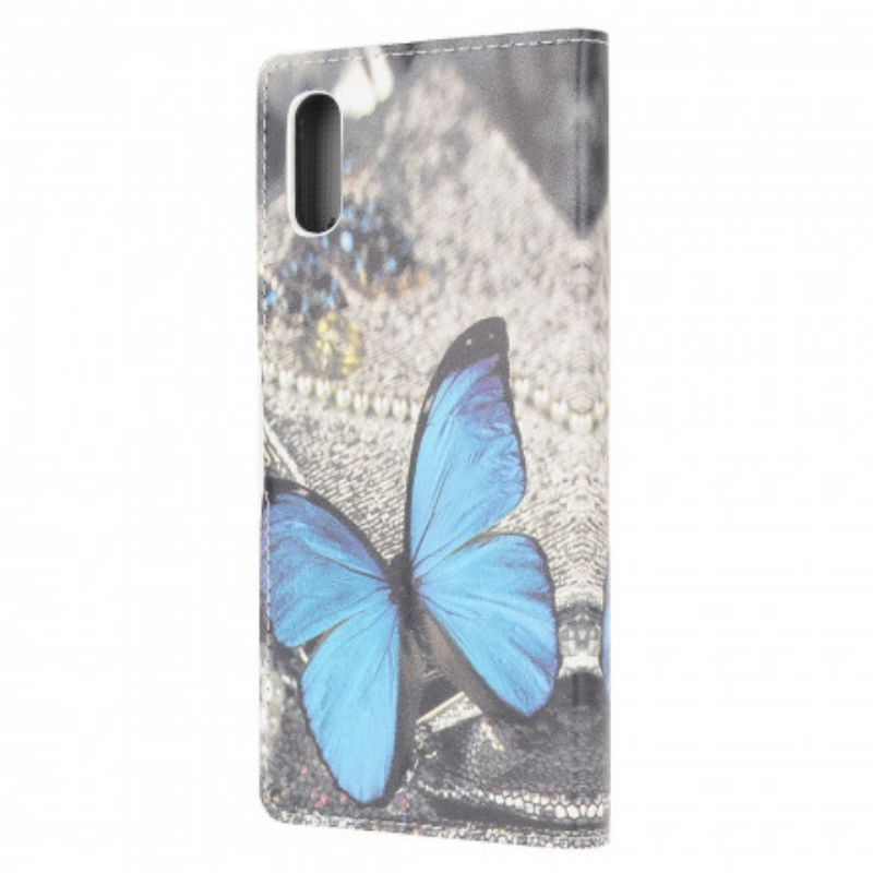 Bescherming Hoesje Samsung Galaxy Xcover 5 Blauwe Vlinder