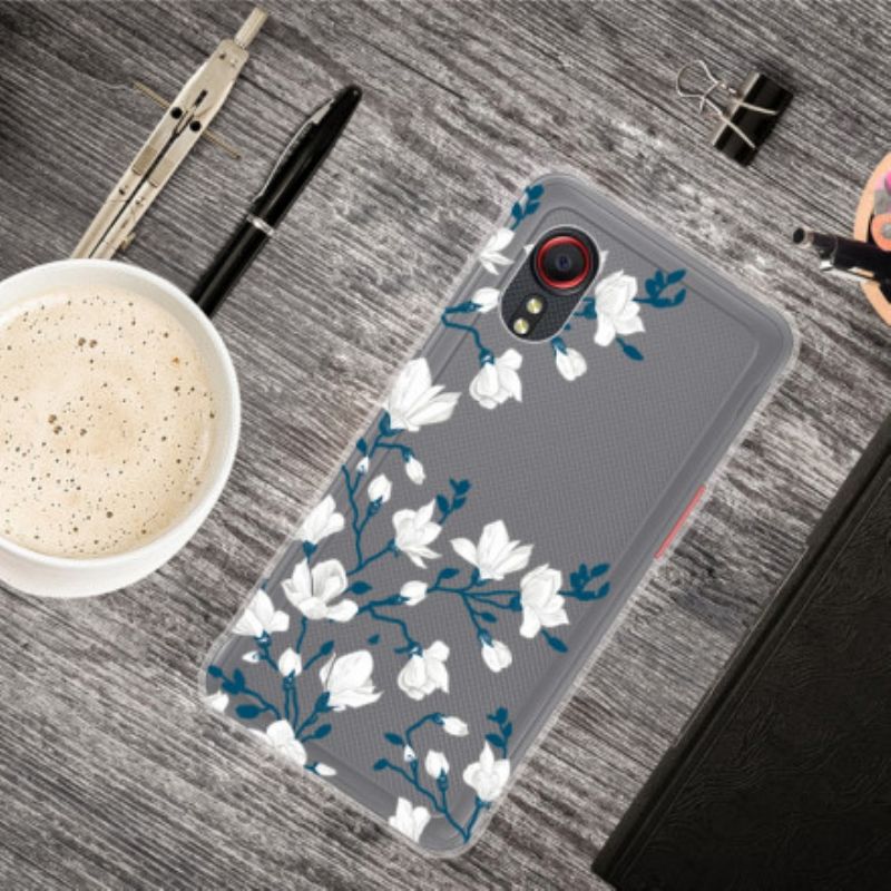 Case Hoesje Samsung Galaxy Xcover 5 Telefoonhoesje Witte Bloemen