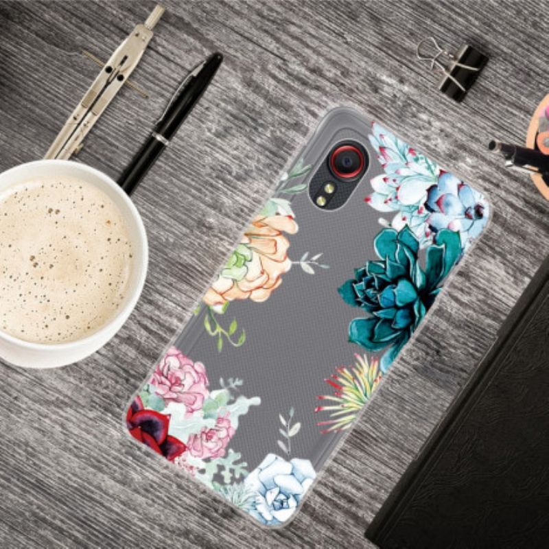 Cover Hoesje Samsung Galaxy Xcover 5 Telefoonhoesje Naadloze Aquarel Bloemen