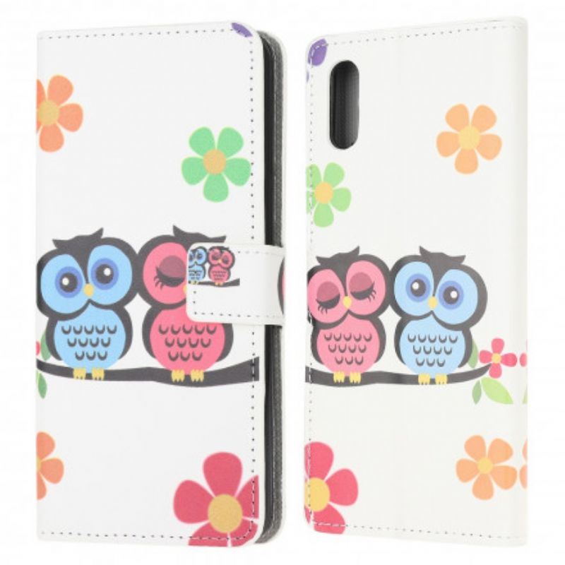 Flip Case Leren Samsung Galaxy Xcover 5 Paar Uilen