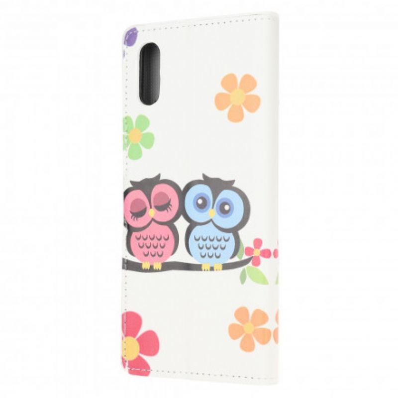 Flip Case Leren Samsung Galaxy Xcover 5 Paar Uilen