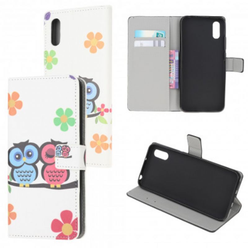 Flip Case Leren Samsung Galaxy Xcover 5 Paar Uilen