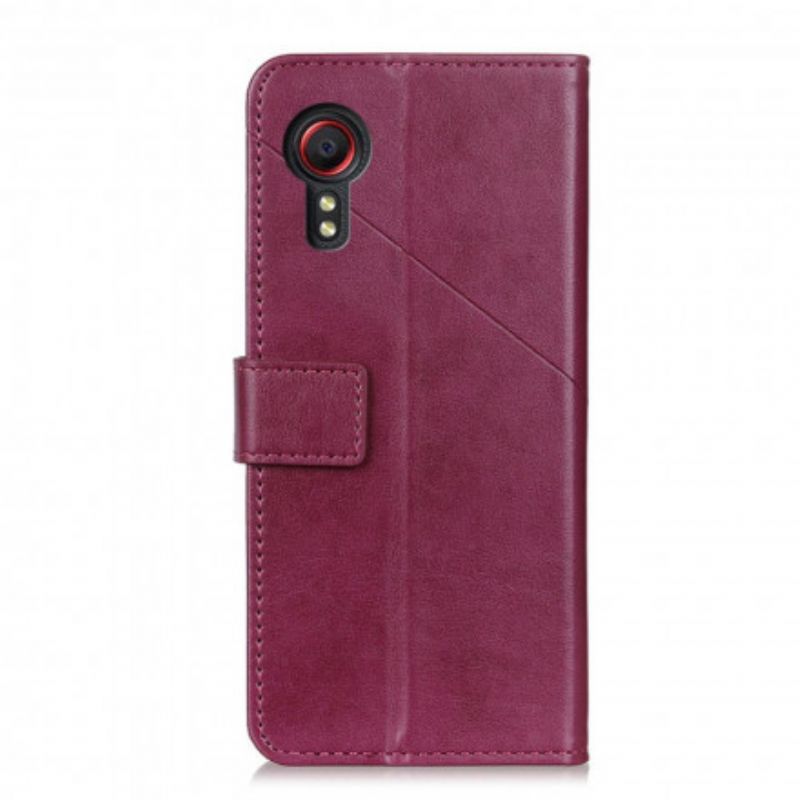 Flip Case Leren Samsung Galaxy Xcover 5 Rivet X-ontwerp