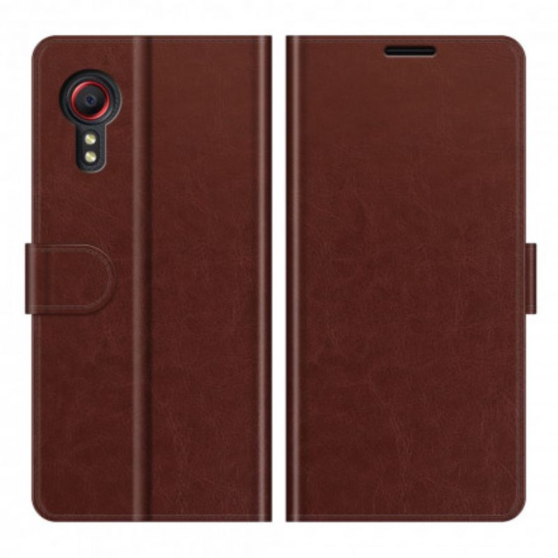 Flip Case Leren Samsung Galaxy Xcover 5 Traditionele Leerstijl