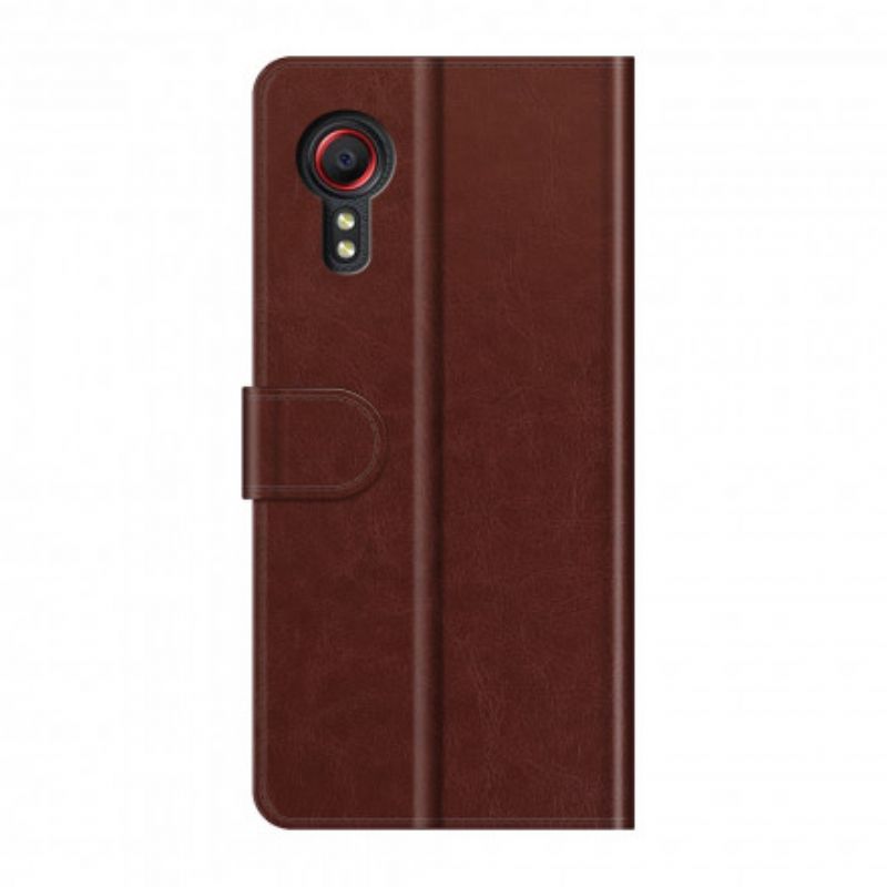 Flip Case Leren Samsung Galaxy Xcover 5 Traditionele Leerstijl